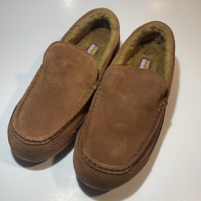 Samuel Hubbard Loafer Slipper Mens 9 M Brown Nutmeg Suede Wool Fur Lined Samuel Hubbard Slippers Mens 12 Nutmeg Brown Suede Wool Fur  main image 3