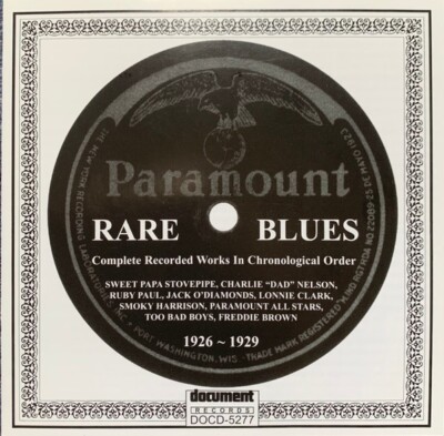 Seltene Paramount Blues (1926-1929) CD Sehr guter Zustand Dokument Schallplatten