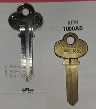 Corbin / Russwin 1000AB, C02, 6 Pin Vintage Key Blank