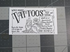 vtg Tattoo business card - Roy's Art Studio Mason OH