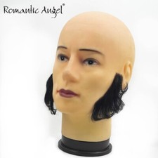 Cosplay ELVIS Patillas NEGRAS Barba Falsa Patillas Bigote Cabello Facial Atado a Mano