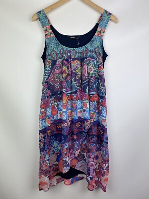 knee length dresses for ladies Desigual Carson Floral Panel Mesh Dress 24WWVK59  Belle Divino
