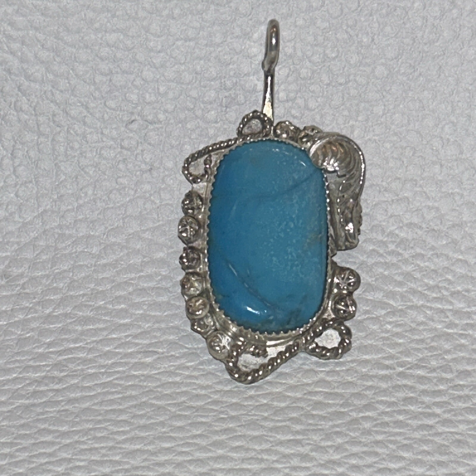 Native American Sterling Silver Native Leaf Penda… - image 2