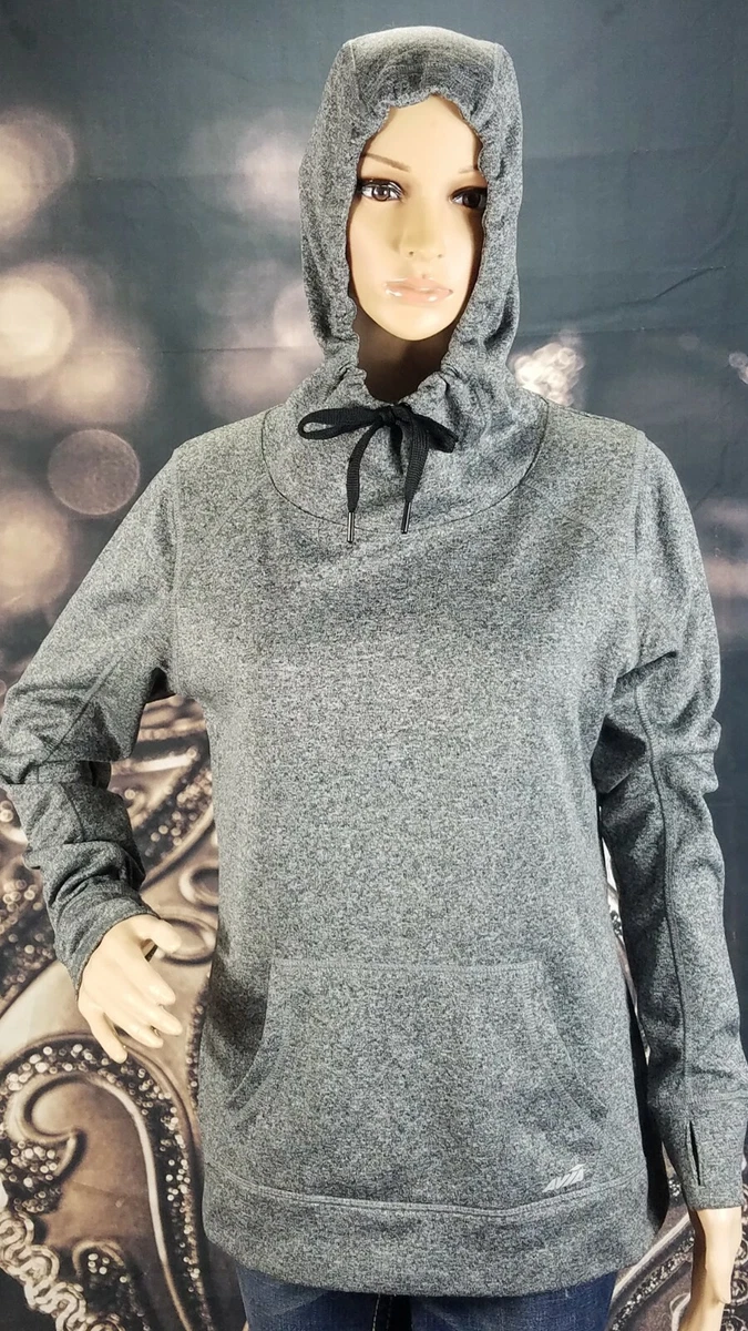 Avia Sweatshirt Gray Hoodie Cowl Neck Pullover Thumb Holes Womens Size L