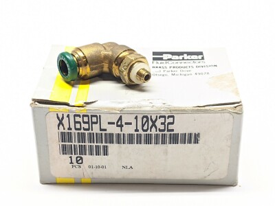 Parker Prestolok X169PL-4-10x32 Elbow Fitting 90 Deg Reducer 1/4''