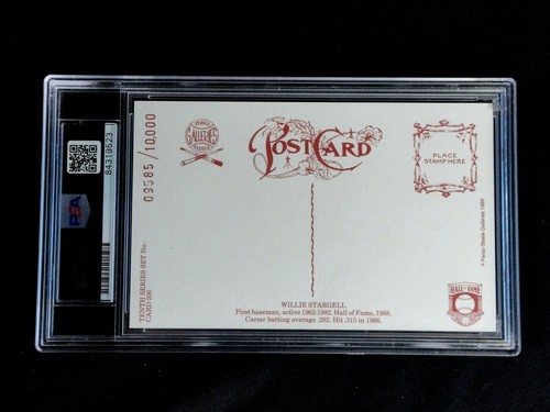 WILLIE STARGELL PSA/DNA GRADED 9 MINT SIGNED PEREZ STEELE HOF POSTCARD #200 AUTO - Picture 3 of 3