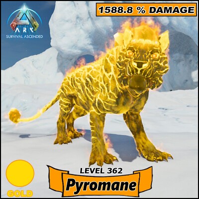 Ark Survival Ascended PC/PS5/XBOX Official PVE PYROMANE 1588.8% Damage Lvl 362