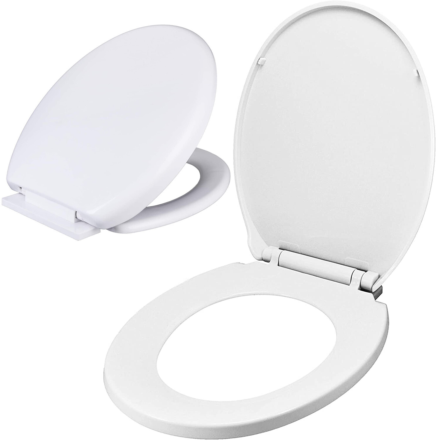 Soft Close Toilet Seat White Bathroom Oval Shape WC Heavy Duty Seats