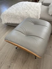 Eames Lounge Chair Ottoman Herman Miller Light Gray Leather Herman Original sofa