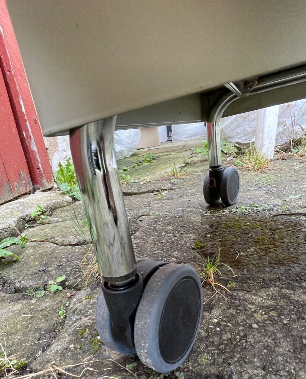 BEDSIDE TABLE METAL WHITE SWISS ARMY HOSPITAL WITH OR WITHOUT LIGHTING