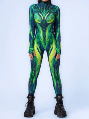 Halloween Colorful Print Jumpsuit Women Sexy Art Gorgeous Color Jumpsuits