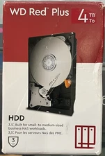 Western Digital 4TB WD Red Plus NAS HDD, Internal 3.5'' Hard Drive -(Open Box)