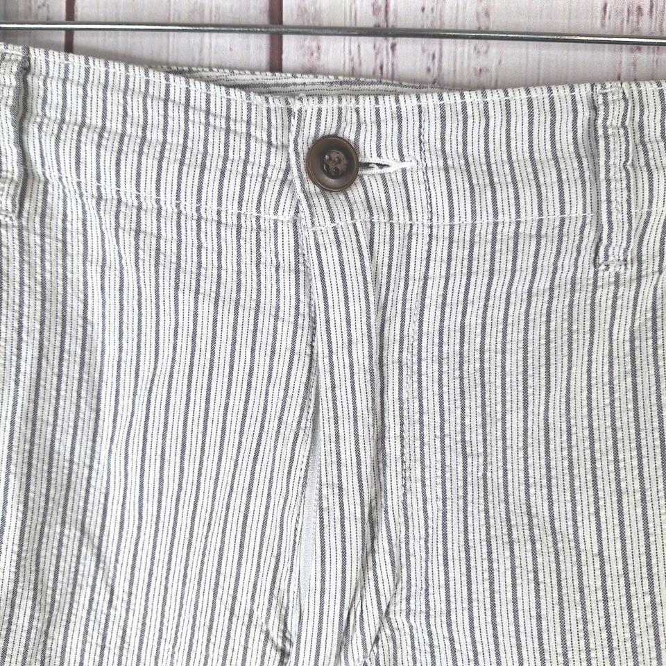 Pantalones Cortos Gap Para Hombre 38 Blanco Gris Rayas Seersucker Texturizado Foto 2 de 4