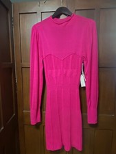 Sale! Anthropologie NWT Pink Knit Dress With Long Sleeve Crew Neck Size M