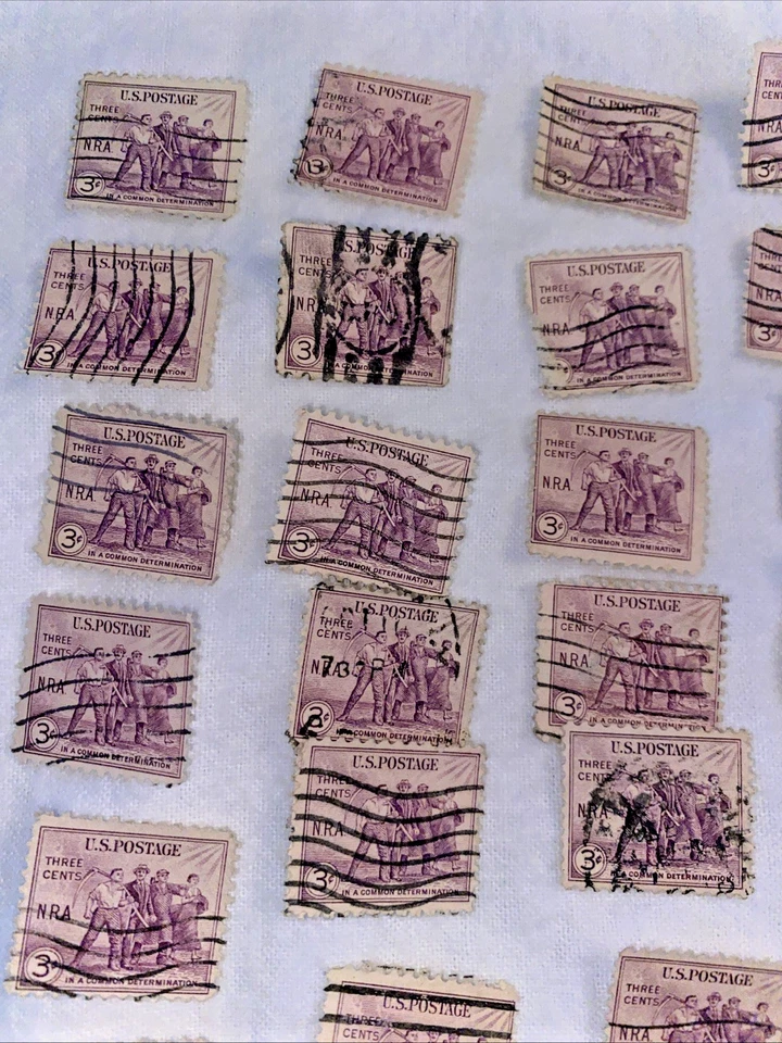 Lote De 94 Estampillas De Colección 1933 Estados Unidos 3 Centavos ACTO DE RECUPERACIÓN NRA Foto 2 de 4