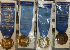 Lot of 4 NJ State Firemen's Association Wildwood NJ Medal Ribbon Life Member