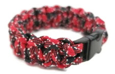 Paracord Bracelet 550 Black Tactical 3/8" Buckle (Dead Pool) Hand Made 