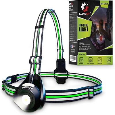 LUMEFIT Lauflichter für Läufer mit reflektierender Weste wiederaufladbare LED Taschenlampe