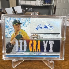 2014 Triple Threads #TTAR-SG5 Sonny Gray Sapphire Auto Relic Rookie 1/3 