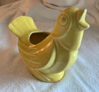 McCoy Pottery Large Singing Bird Planter Yellow 7" Tall Vintage