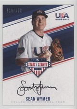 2018 USA Baseball Stars & Stripes CNT Signatures Black Ink Sean Wymer Auto 1u6