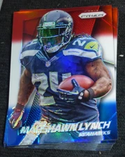 2014 PANINI PRIZM FOOTBALL RED WHITE BLUE RWB REFRACTOR~ MARSHAWN LYNCH #80
