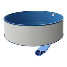 Rund Pool Ø 420 x 120 cm | Grund SET | Poolfolie blau 0,6 mm | Basic Handlauf