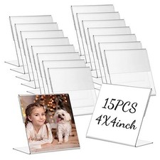 Pcs Acrylic Photo Frames 4 x 4 Inch Clear Picture Frames Slant Back Plastic 15