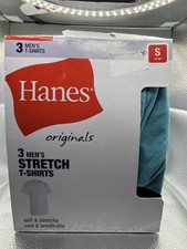 Hanes Originals Men's Size Small Stretch Crew T-Shirts 34-36" Short Sleeve 3 Pkg