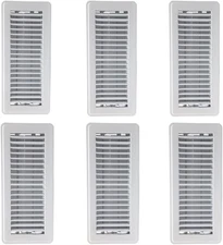 Hartford Ventilation 4" x 10" Floor Vent Covers White 6 Pack - Heavy 