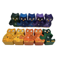 Interlocking Rainbow Wooden Owl Counting Colorful Stack Blocks Kid Play Math