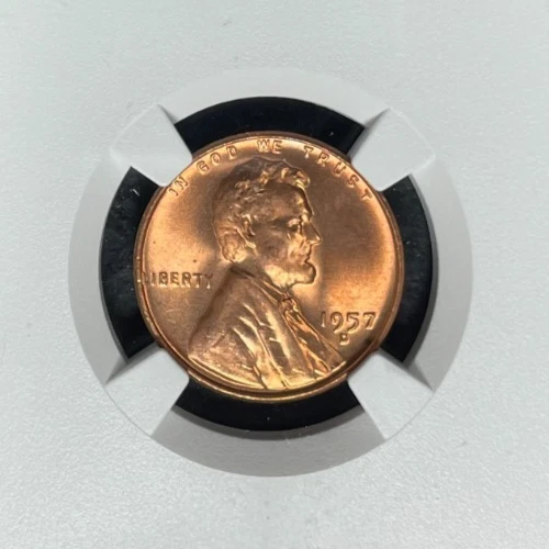 1957-D LINCOLN WHEAT CENT ~ NGC MS 66 RD ~BEAUTIFUL COIN~