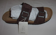 GEOX RESPIRA Brown Leather Slide Sandals Women's Size 41 /U159VB41
