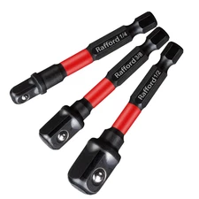 6pcs Impact Socket Adapter Set 1/4" 3/8" 1/2" Drive Drill Extension with Holder