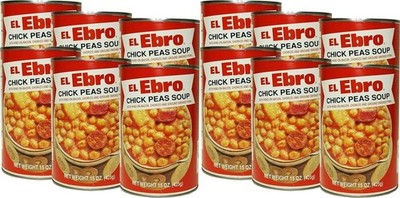 El Ebro Chick Peas Soup (Garbanzos) w/Chorizo, Bacon and Smoked Pork 12/15oz.