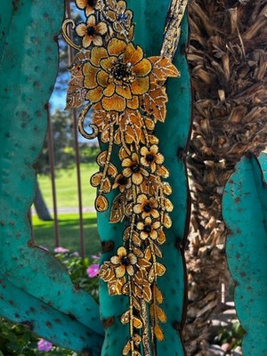 GOLD !! ARTZY FABRIC NECKLACE