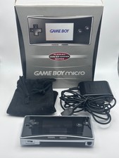 LOOK! Nintendo Game Boy Micro Advance - Silver / Black with box and charger