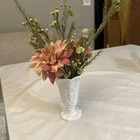 Vintage Westmoreland paneled grape milk glass 6"  belled vase 1949-1984