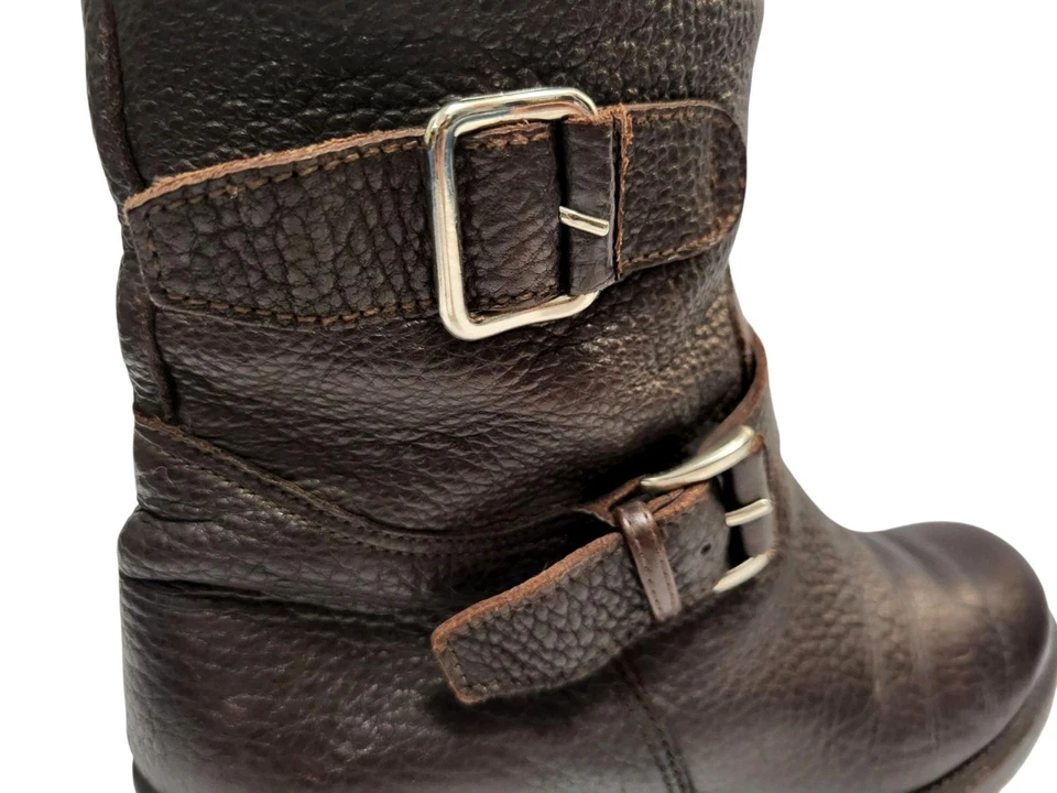 GRAVATI Wilkes Bashford Moto Hebilla Botín Mujer Talla 7 Marrón Cuero Guijarro Foto 4 de 4