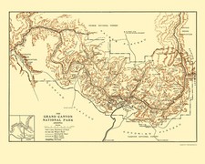 Historic State Map - Grand Canyon Arizona - Rand McNally 1919 - Vintage Wall Art