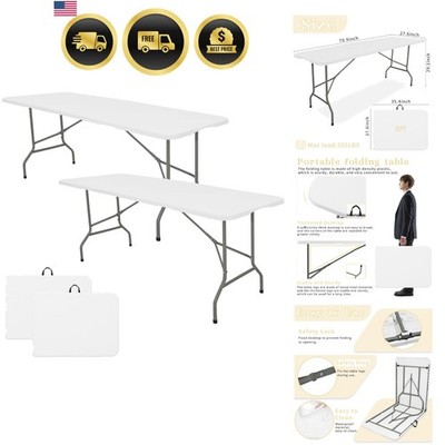 Folding Camping Table 6 FT Portable Outdoor Dining Table Sets for Indoor Events