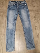 Miss Me Hailey Skinny Jeans Womens Size 26 x 28 Embellished Pockets Denim Blue