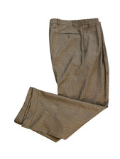 Polo University Ralph Lauren Mens 36x32 Brown Wool Herringbone Dress Slacks Vtg