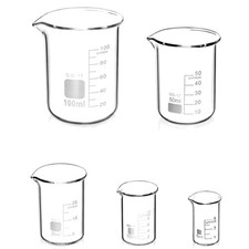 5stk Abgestufter Messbecher Glas Becherglas 5ml 10ml 25ml 50ml 100ml Set für ...