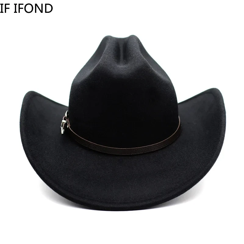 Sombrero de Vaquero Occidental De Colección para Hombre Caballero Dama Jazz Vaquera con Cuero Wi - Imagen 4 de 4