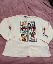 Zara x Disney Mickey and friends cream thin sweatshirt jumper 5 - 6 years girls