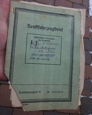 original    Kraftfahrzeugbrief  für  eine  DKW KS 200  von  1936