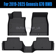 For 2019-2025 Genesis G70 RWD TPE All-Weather Front-Rear Floor Mats Liners 3Pcs