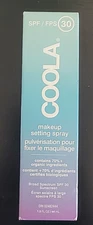 NIB COOLA Makeup Setting Spray SPF 30 Sunscreen 1.5 Fl Oz / 44 mL  Vegan