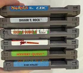 Lote Juegos Nintendo NES - Kiwi Kraze, Kickle Cubicle, Digger T. Rock - Funciona